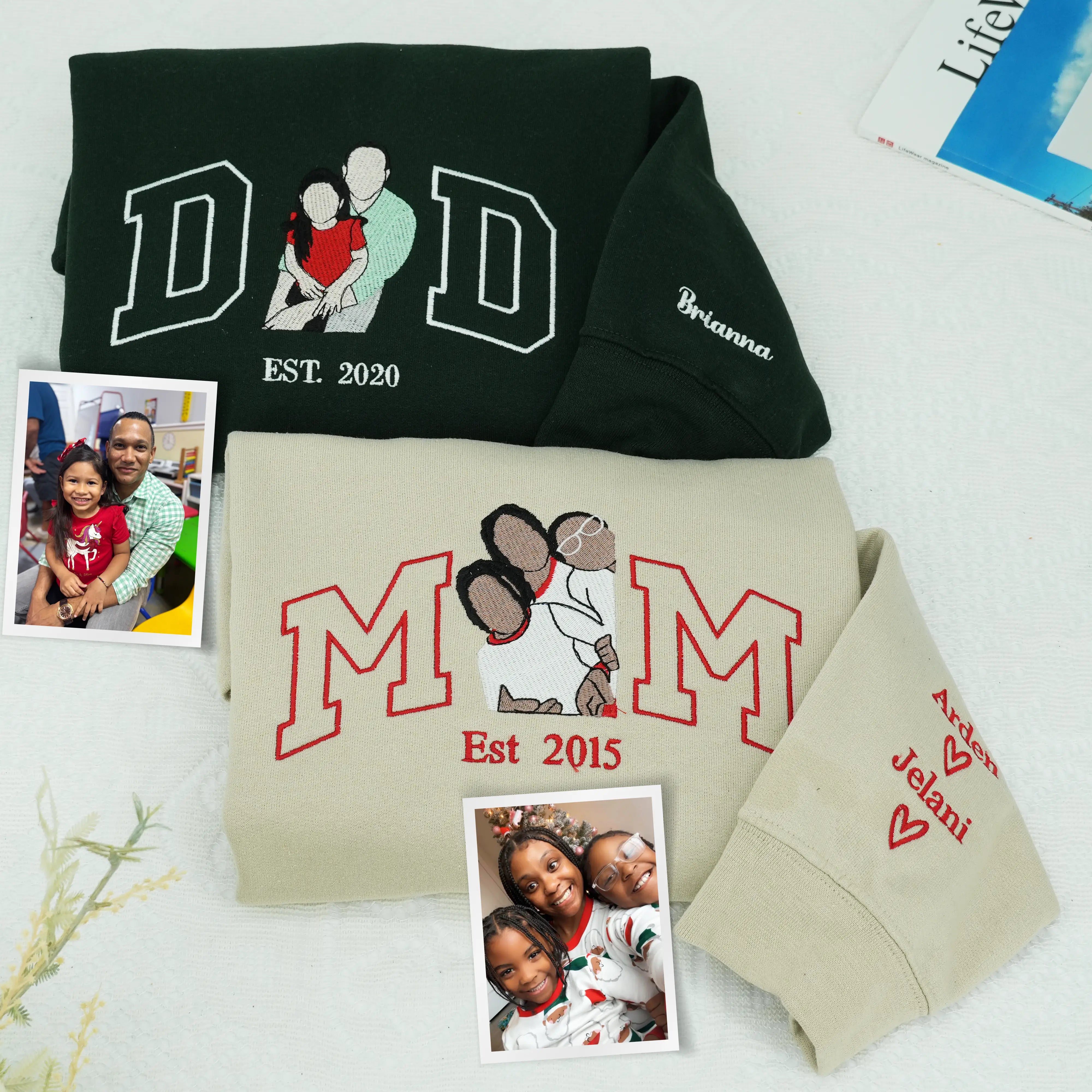 Father¡¯s Day Custom Photo & Nickname Embroidered Hoodie or Sweatshirt ¨C Personalized Gift for Parents and Grandparents