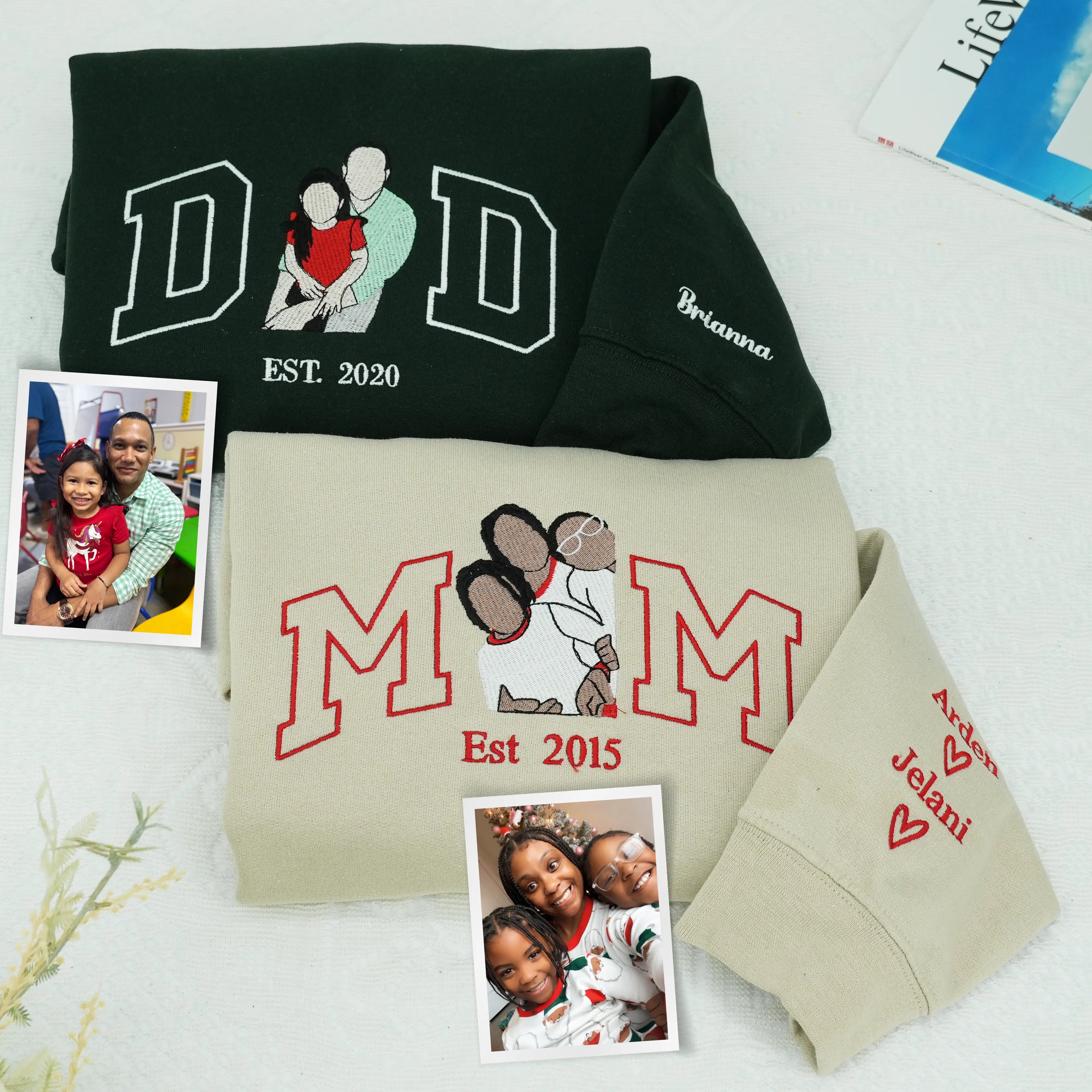 Father¡¯s Day Custom Photo & Nickname Embroidered Hoodie or Sweatshirt ¨C Personalized Gift for Parents and Grandparents