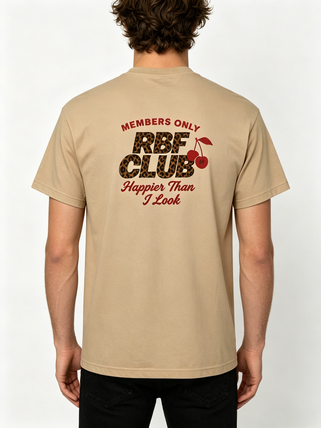 RBF CLUB Members Only Leopard Cherry Vintage Tee