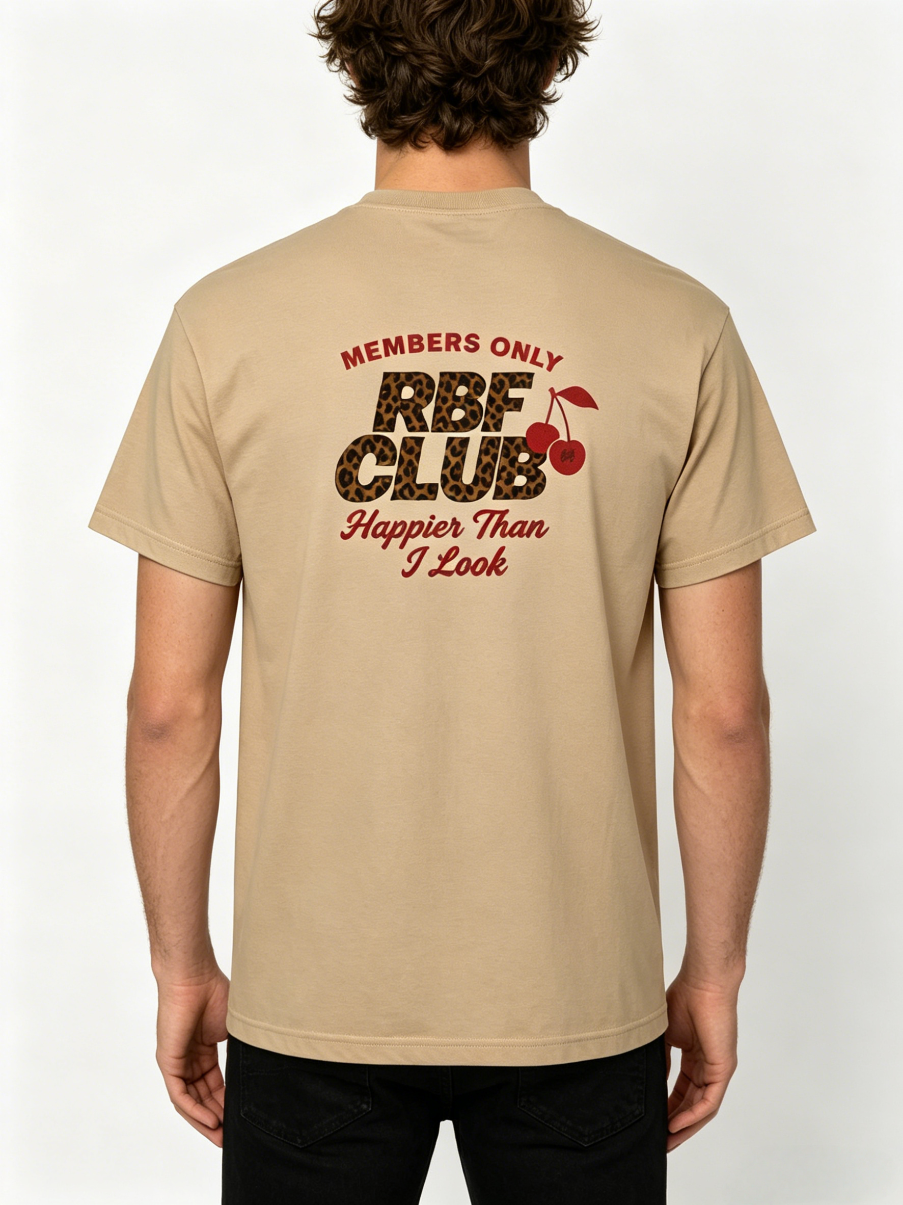 RBF CLUB Members Only Leopard Cherry Vintage Tee