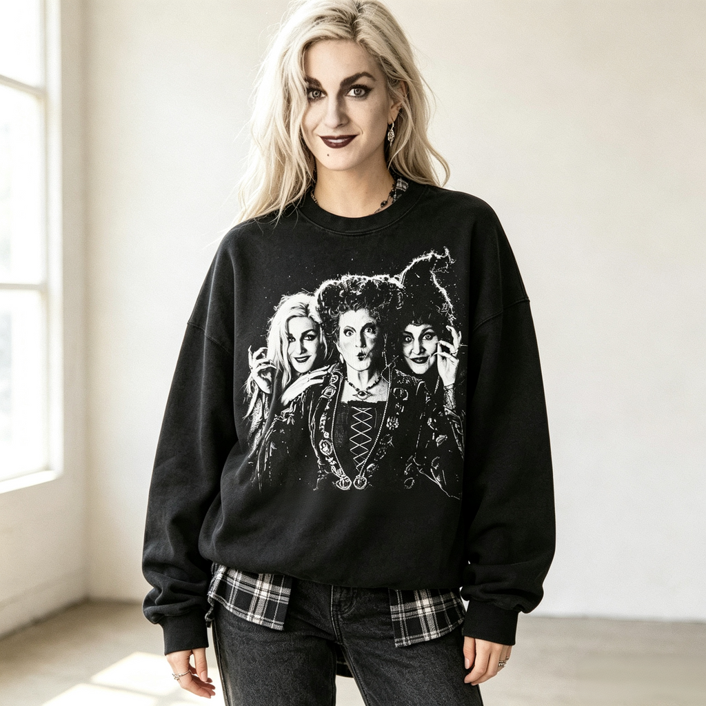 Vintage Washed Witch Squad Halloween Top