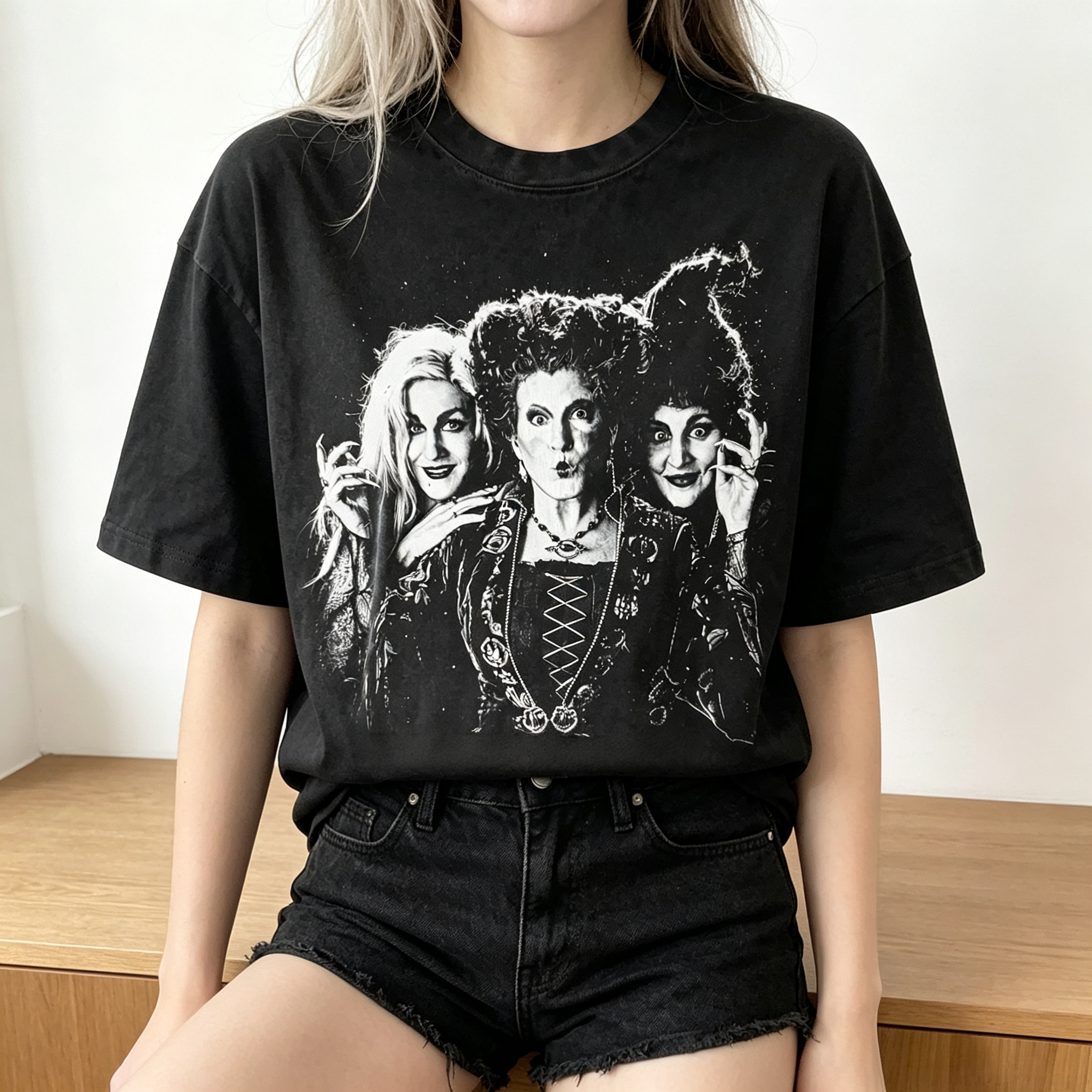 Vintage Washed Witch Squad Halloween Top