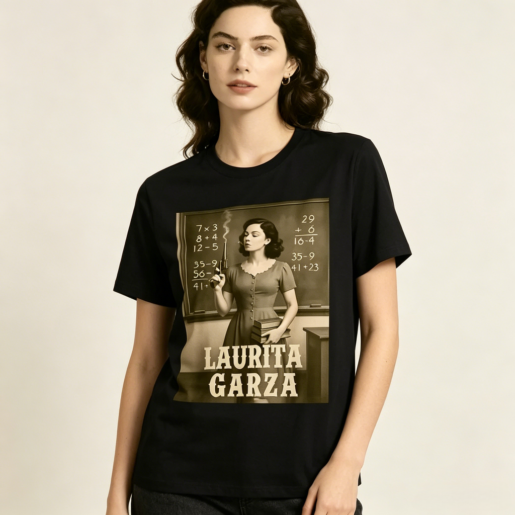 Laurita Garza Vintage Retro Teacher Graphic Tee | Legendary Texas Teacher Funny Retro T-Shirt