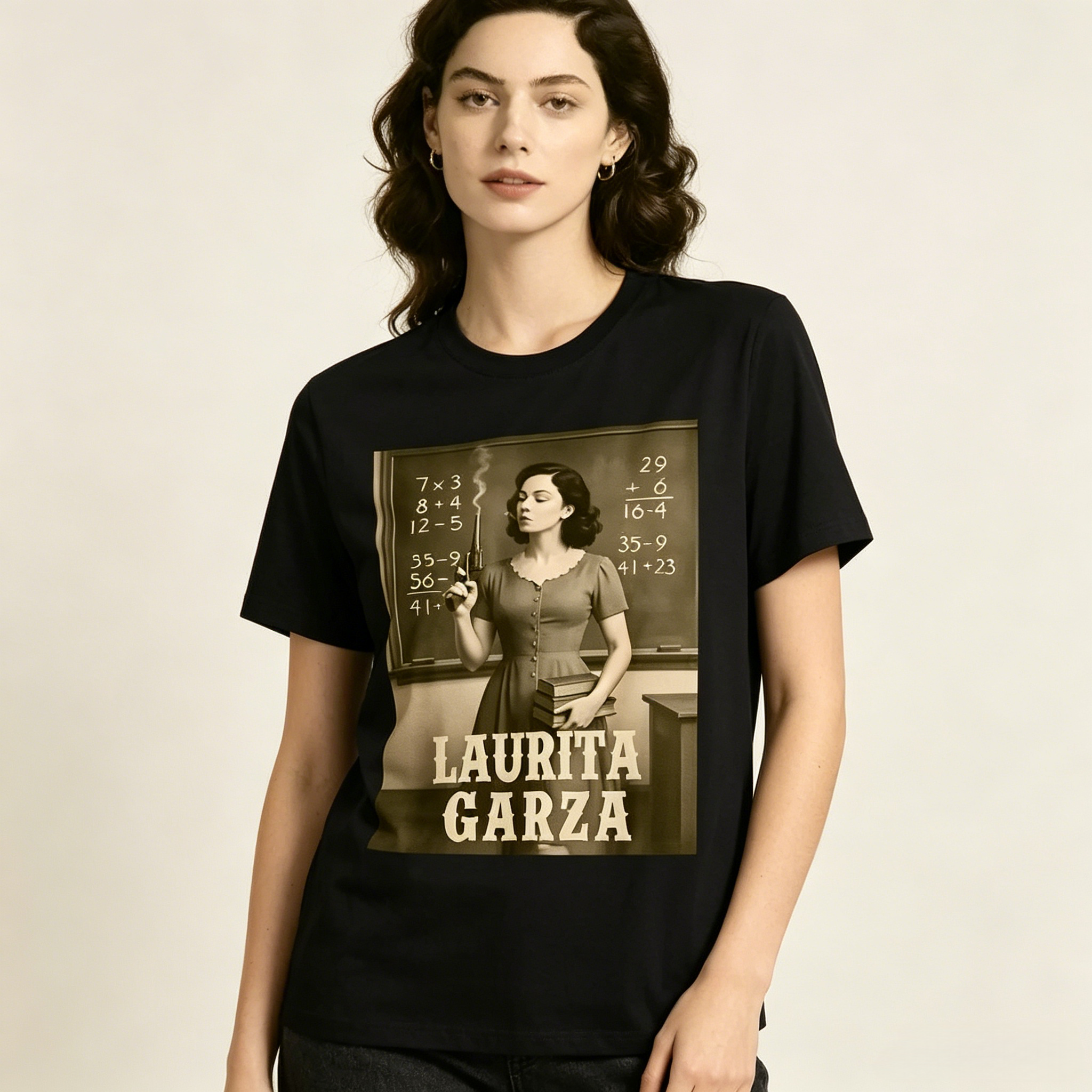 Laurita Garza Vintage Retro Teacher Graphic Tee | Legendary Texas Teacher Funny Retro T-Shirt