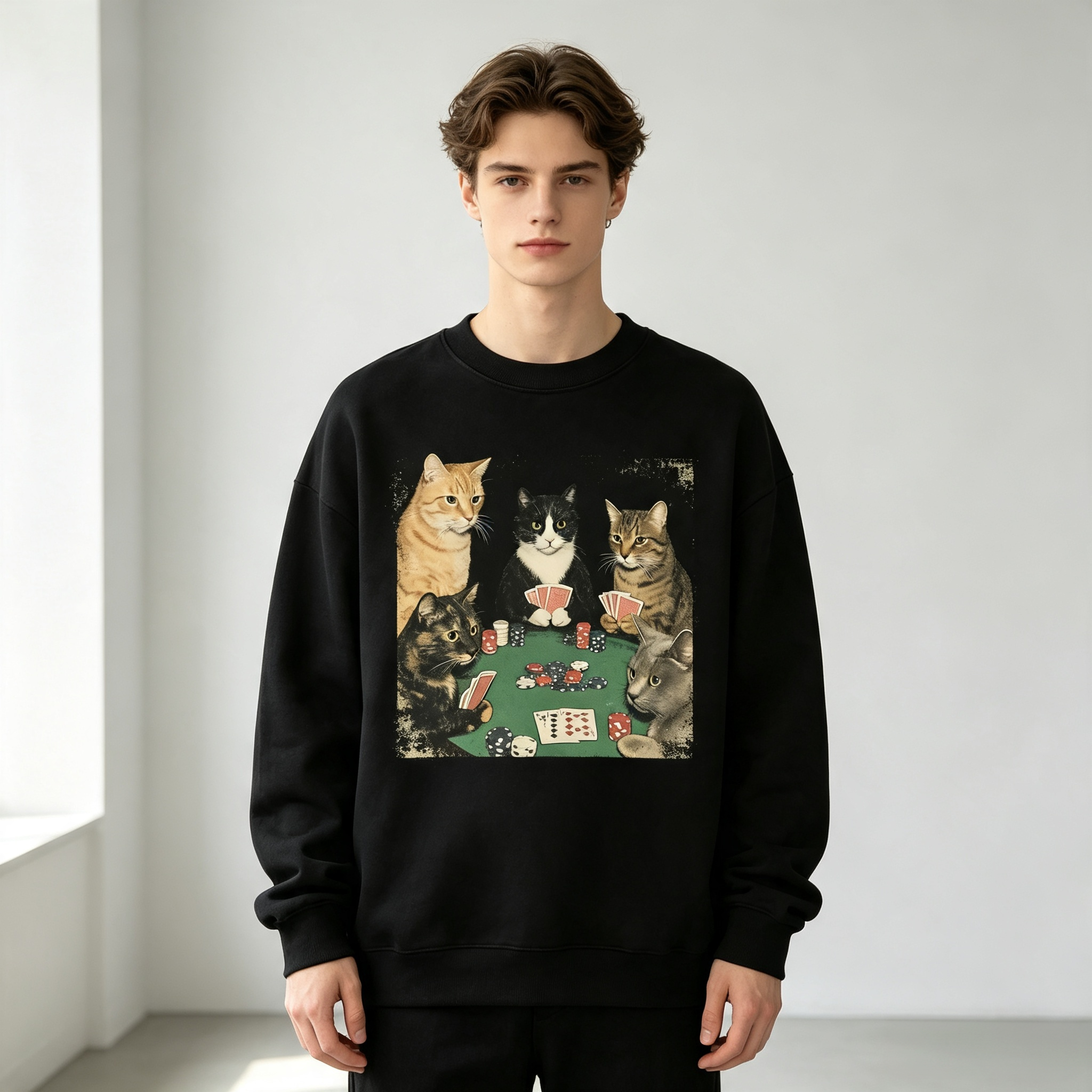 Cats Playing Poker Vintage Graphic T‑Shirt Sweatshirt Hoodie