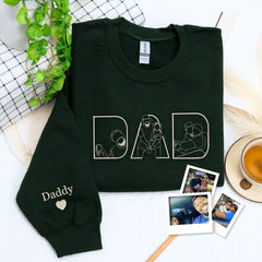 Custom Dad Life Photo Shirt, Personalized Embroidered Gift for Father’s Day Birthday, New Dad Sweatshirt or Hoodie