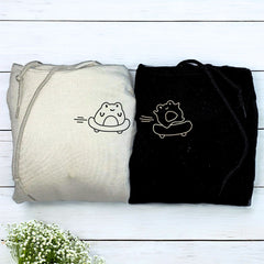 Frog Matching Hoodies or Sweatshirts, Custom Embroidered Gift, Valentines Idea For Couples