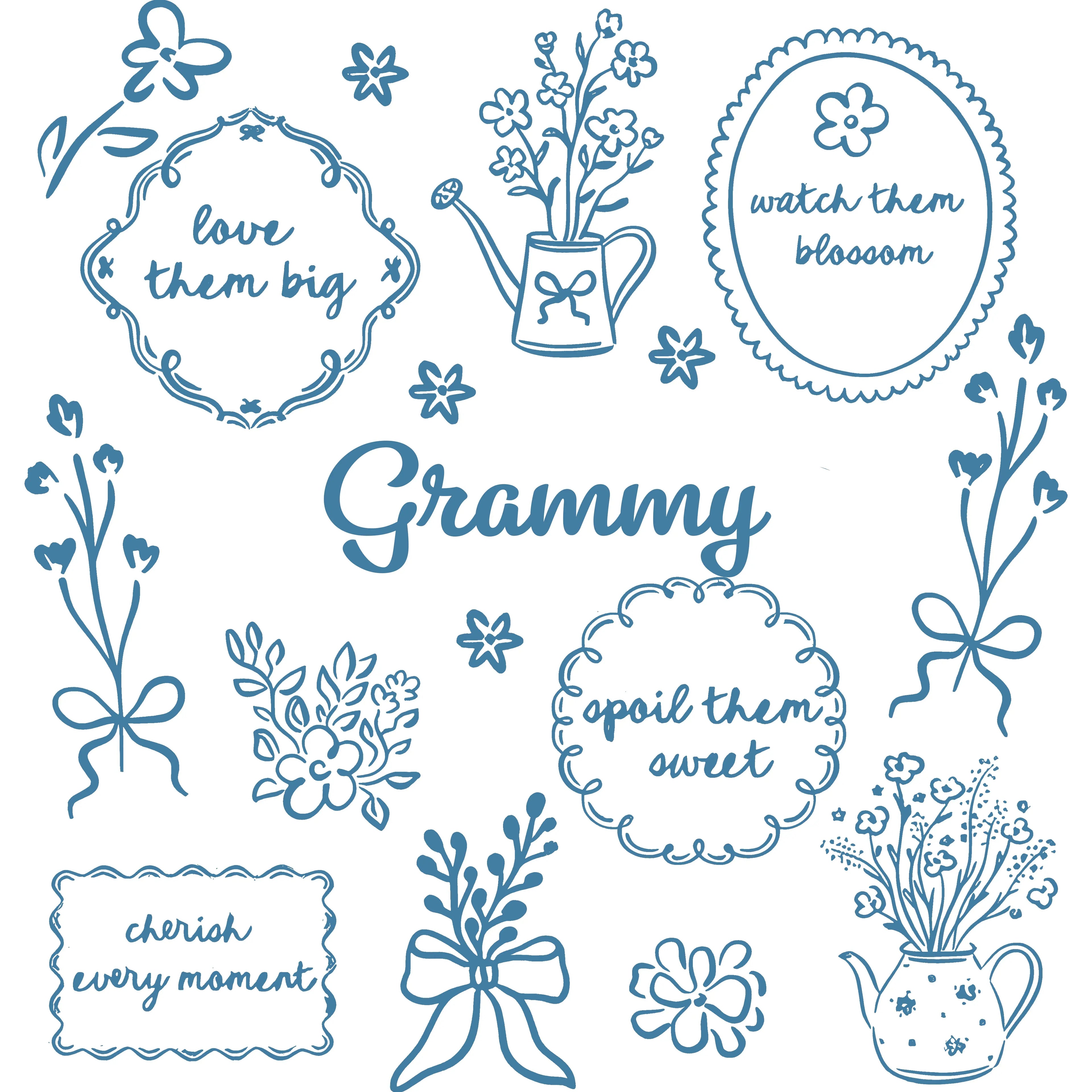 Mama Shirt Blue Floral Print Cherish Every Moment Motherhood Apparel