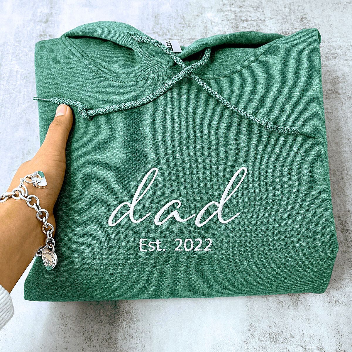 Personalized Fathers Day Hoodies or Sweatshirt with Embroidered Est 2023 2024 Any Year