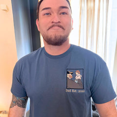 Dad and Son T-shirt Sweatshirt or Hoodie with Embroidered Photo Portrait, Gift for Father's Day, New Dad Birthday
