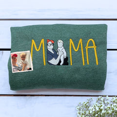 Mom Portrait Sweatshirt or Hoodie from Embroidered Photo, Meaningful Gifts for Mother's Day