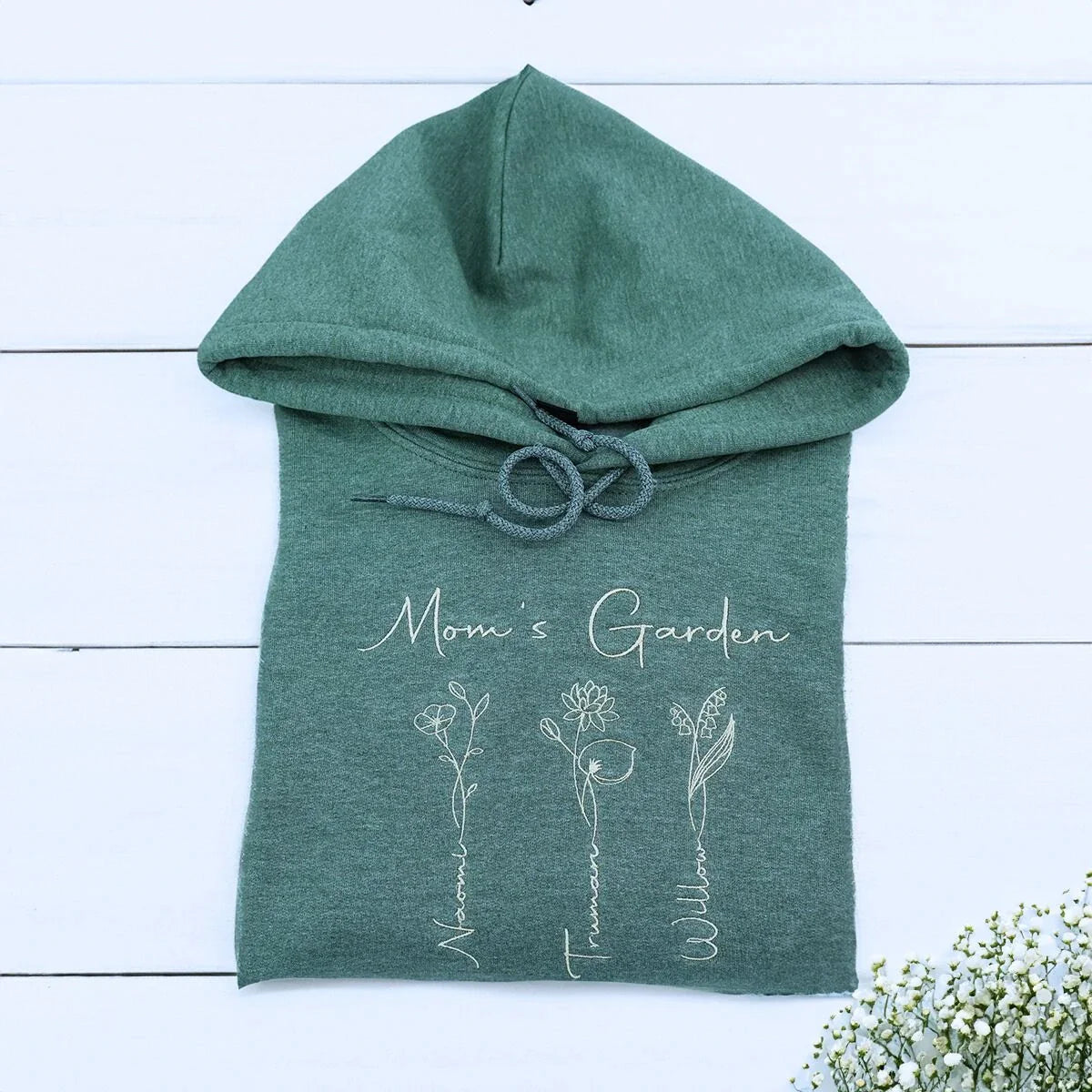 Personalized Birth Flower Mom Sweatshirt or Hoodie - TOOAI