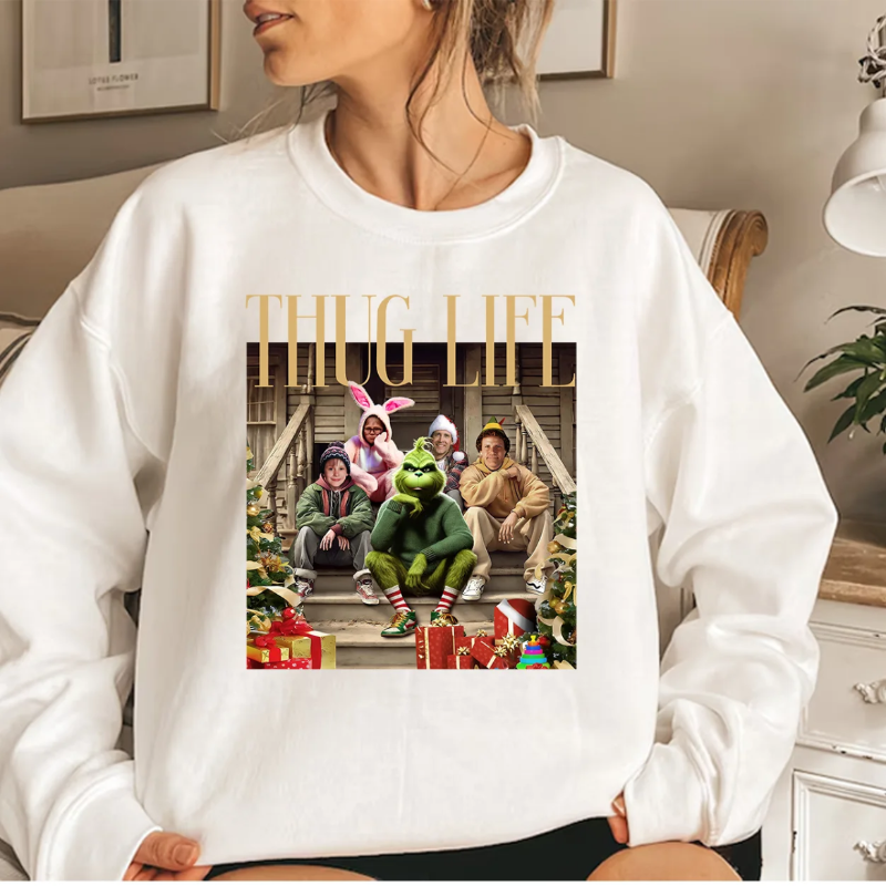 THUGLIFE Christmas Sweatshirt, Character Christmas Movies Shirt