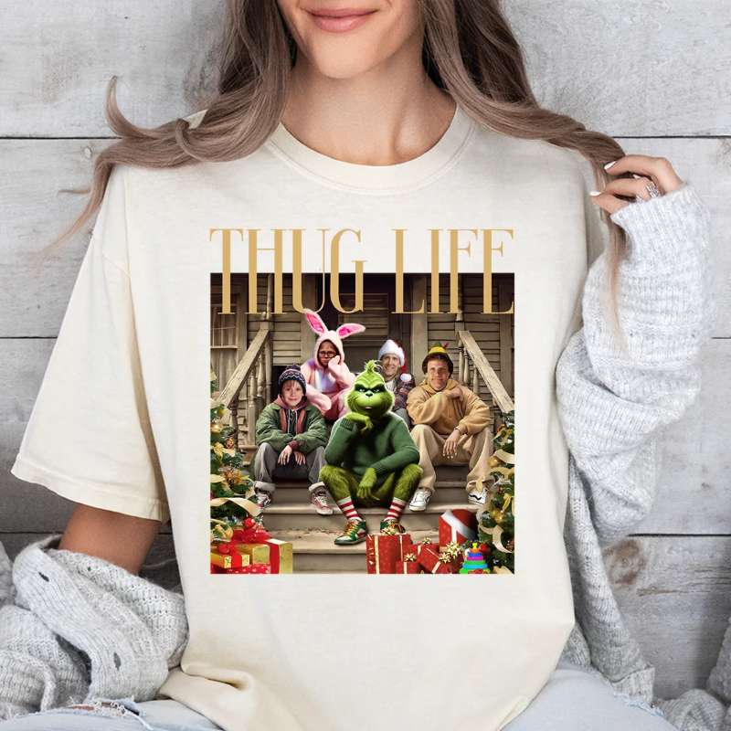 THUGLIFE Christmas Sweatshirt, Character Christmas Movies Shirt