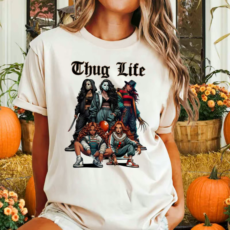 THUGLIFE Christmas Sweatshirt, Horror Girls Christmas Movies Shirt, Ghost Face Shirt, Vintage Scary Movies Shirt