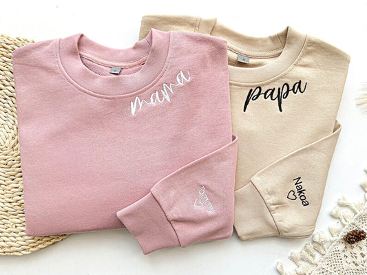 Custom MAMA/Papa Embroidered Sweatshirt