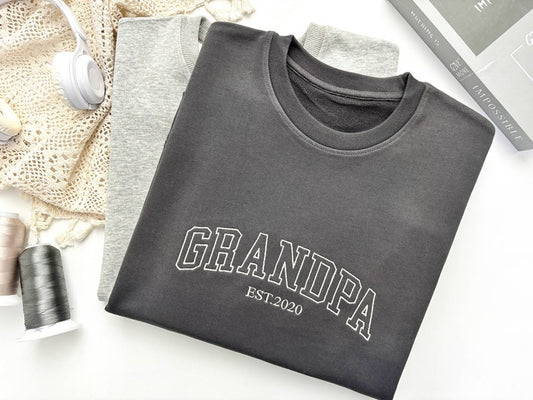 Custom Embroidered GRANDPA Sweatshirt with Name and Year