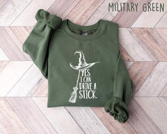 Yes I Can Drive A Stick Sweatshirt, Funny Halloween Shirt
