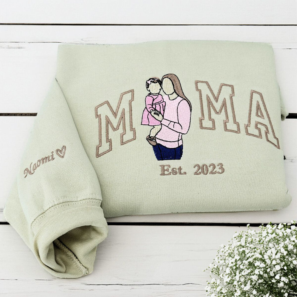 Personalized Embroidered Gifts for New Mom and New Dad, Photo Sweatshirt or Hoodie