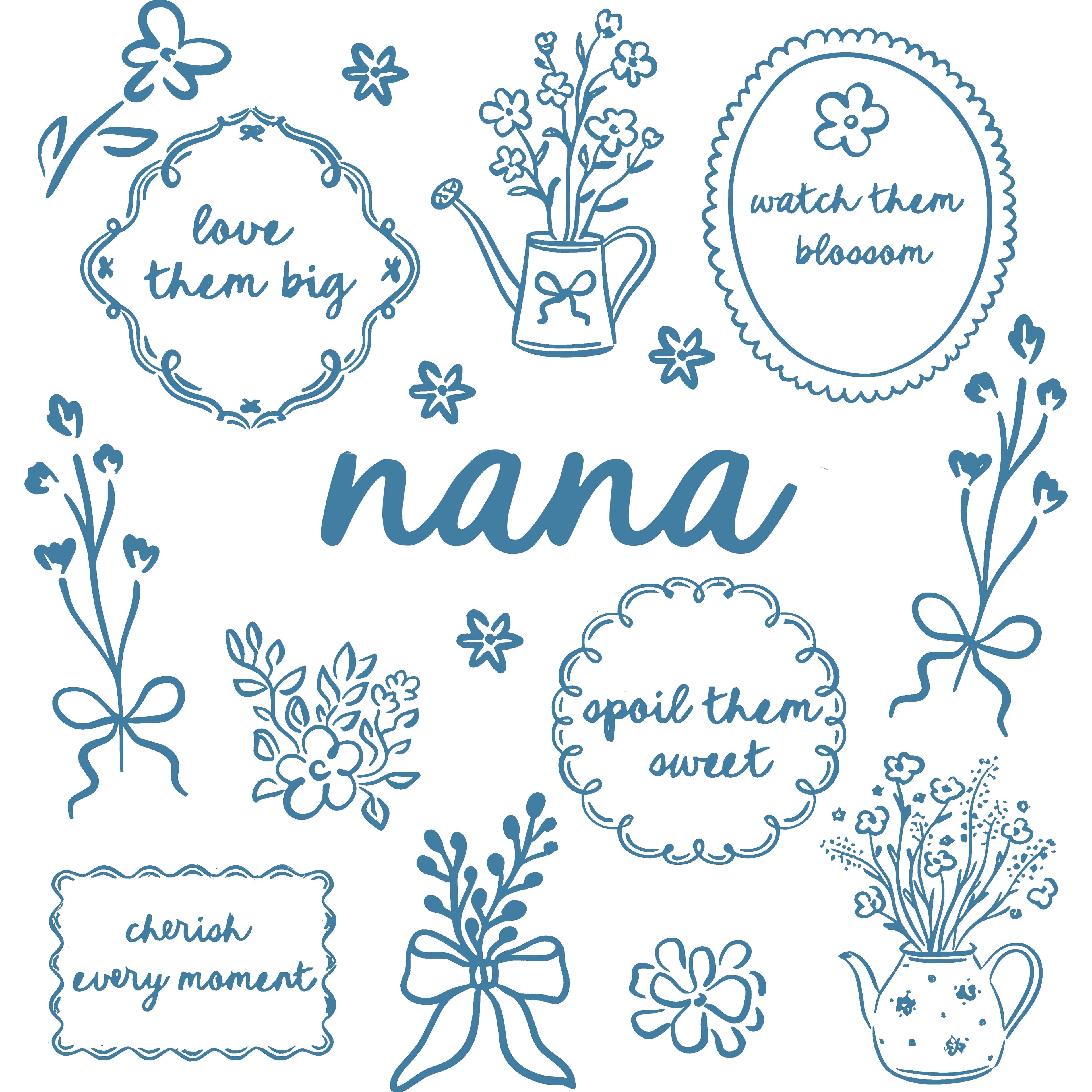 Mama Shirt Blue Floral Print Cherish Every Moment Motherhood Apparel