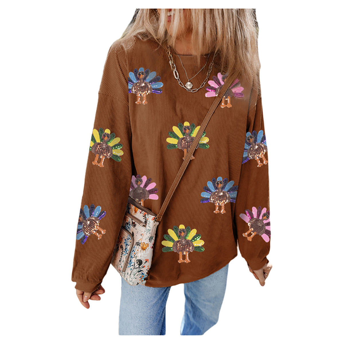 Sparkly Turkey Thanksgiving Sweatshirt 🦃✨
