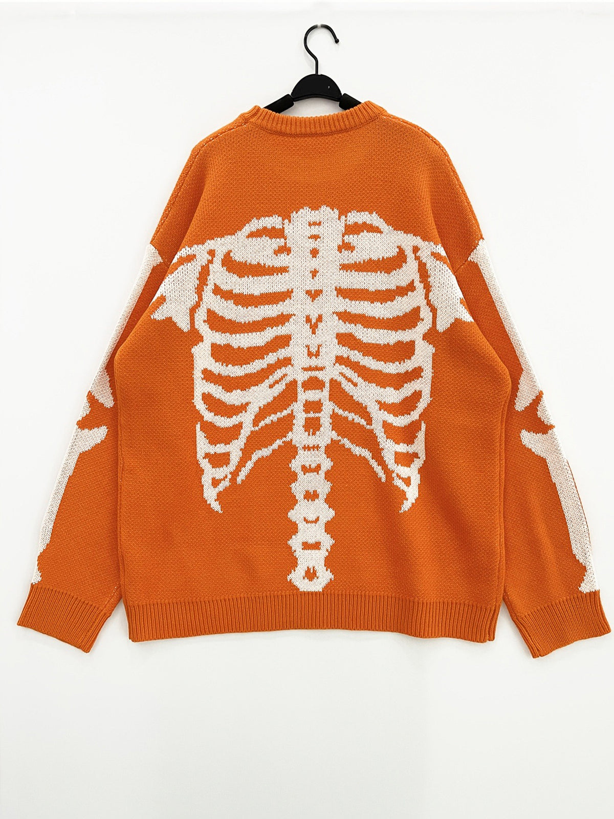 Skeleton Ribcage Jacquard Knit Pullover Sweater