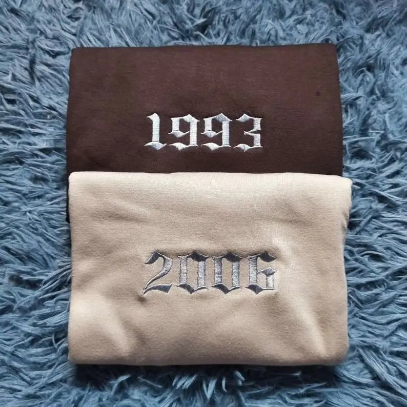 Personalized Birth Year Embroidered Sweatshirt