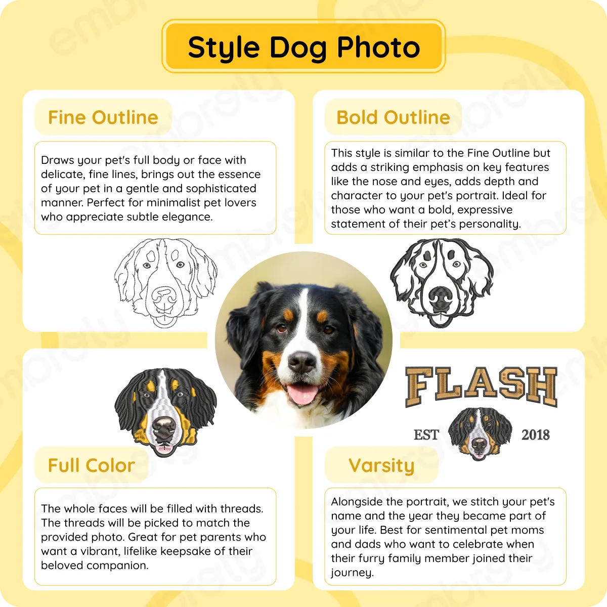 TOOOAI® Custom Embroidered Pet Hoodie - Pet Photo + Name