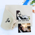 Custom Best Dad Ever Potrait Sweatshirt Or Hoodie, Personalized Embroidered Father's Day Gift for Dad