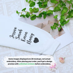 Girl Mom Club Sweatshirt or T-Shirt with Embroidered Kids Names on Sleeve