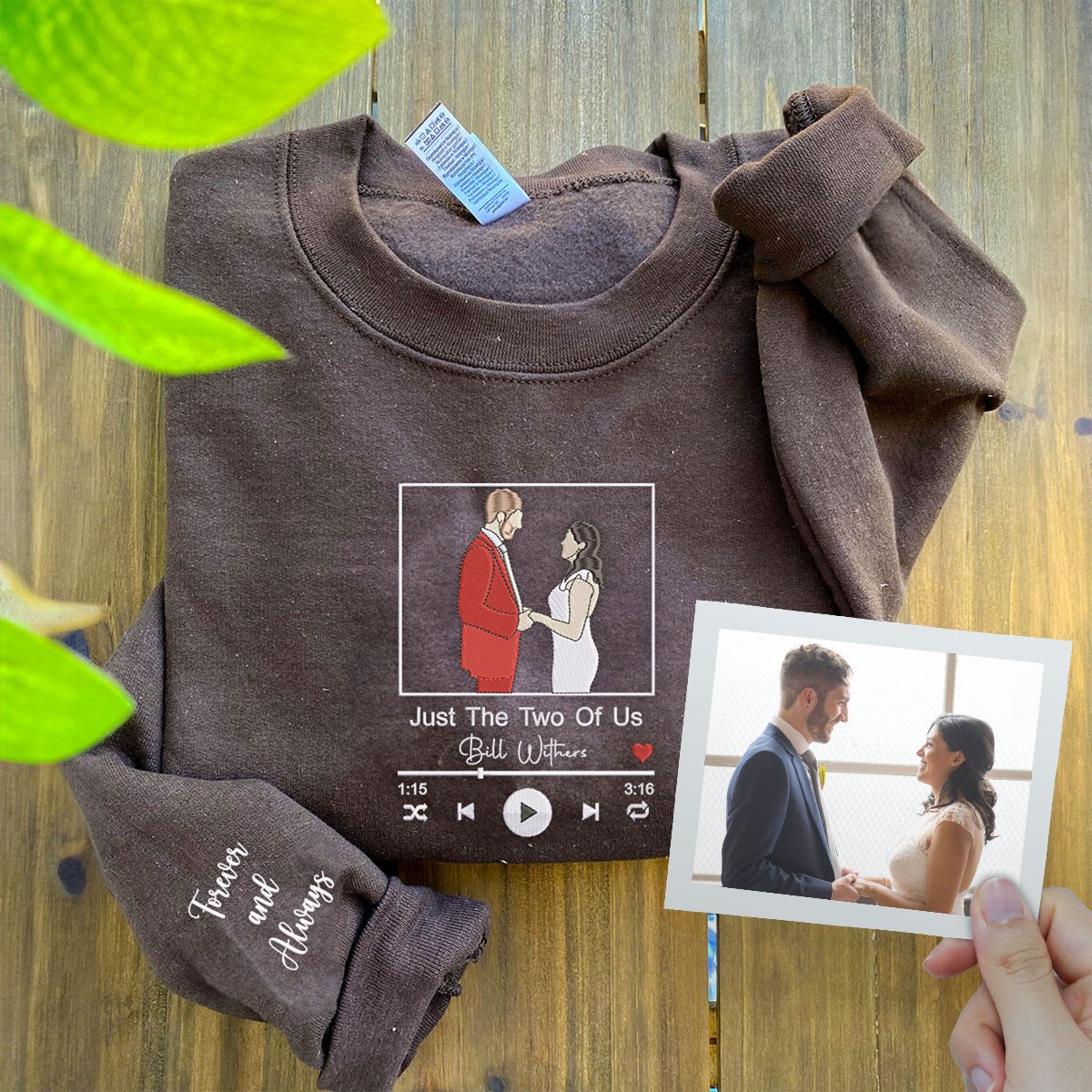 Personalized Gift for Newly Married Couple with Photo Portrait T-shirts or Sweatshirt