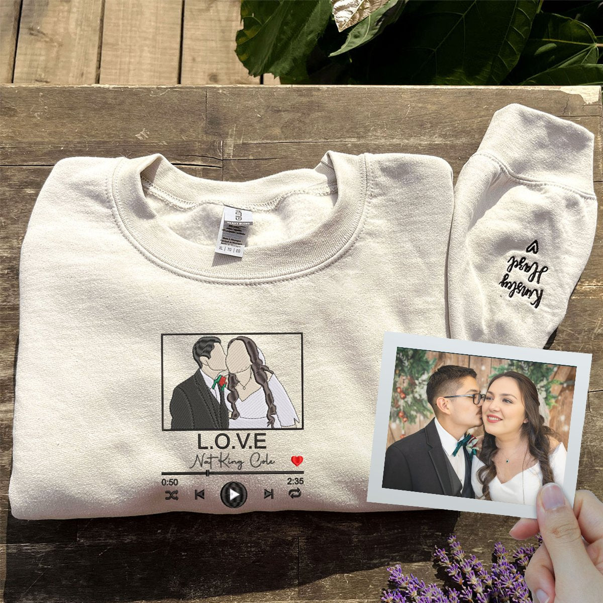 Personalized Gift for Newly Married Couple with Photo Portrait T-shirts or Sweatshirt