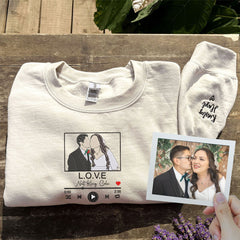 Personalized Gift for Newly Married Couple with Photo Portrait T-shirts or Sweatshirt