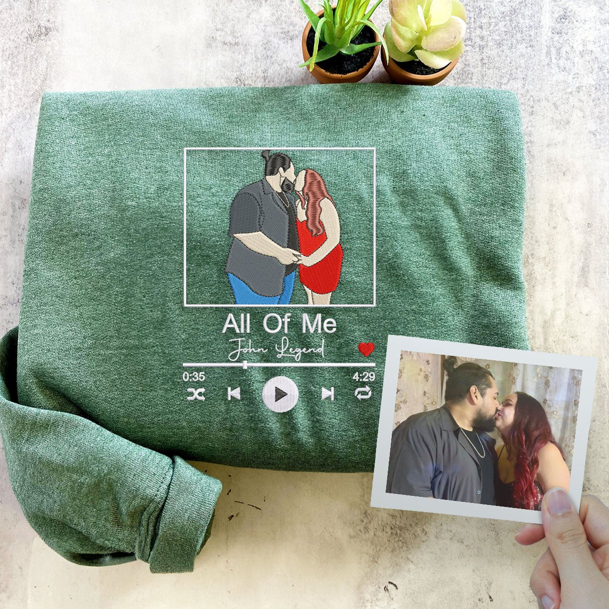 Personalized Gift for Newly Married Couple with Photo Portrait T-shirts or Sweatshirt