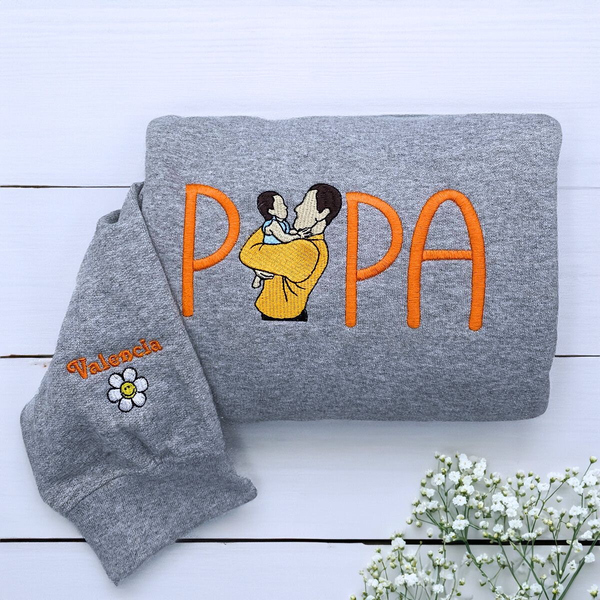 Mom Portrait Sweatshirt or Hoodie from Embroidered Photo, Meaningful Gifts for Mother's Day
