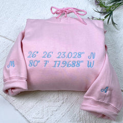 Custom Location Coordinates Sweatshirt or Hoodie, Gifts for Long Distance Relationships