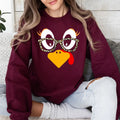 🦃 Cute Turkey Face Sweatshirt Hoodie Tee Thanksgiving Fall Vibe 🧡