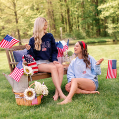 Embroidered American Flag Sweatshirt or Hoodie on 4th of July