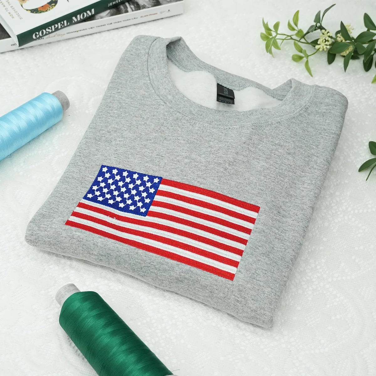 Embroidered USA Patriotic Sweatshirt