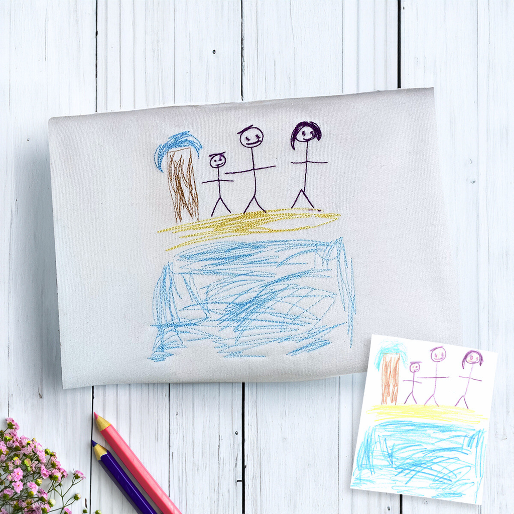 Custom Kids Drawing Sweatshirt or Hoodie, Personalized Embroidered Father's Day Gifts for Dad Grandpa