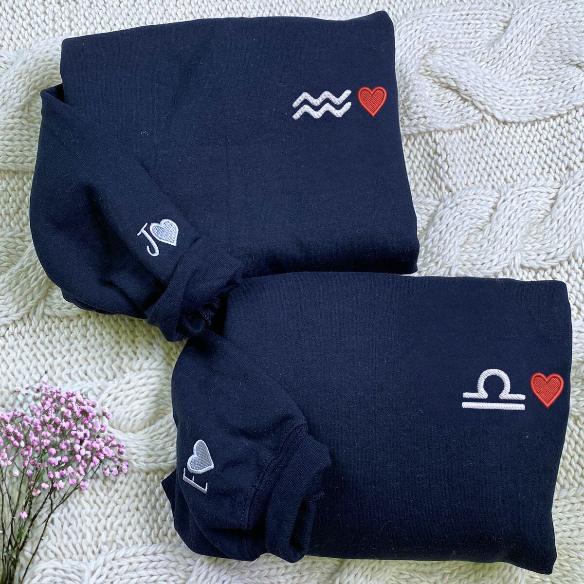 Personalized Gifts for Astrology Lovers with Embroidered Zodiac Sign Sweatshirt or Hoodie