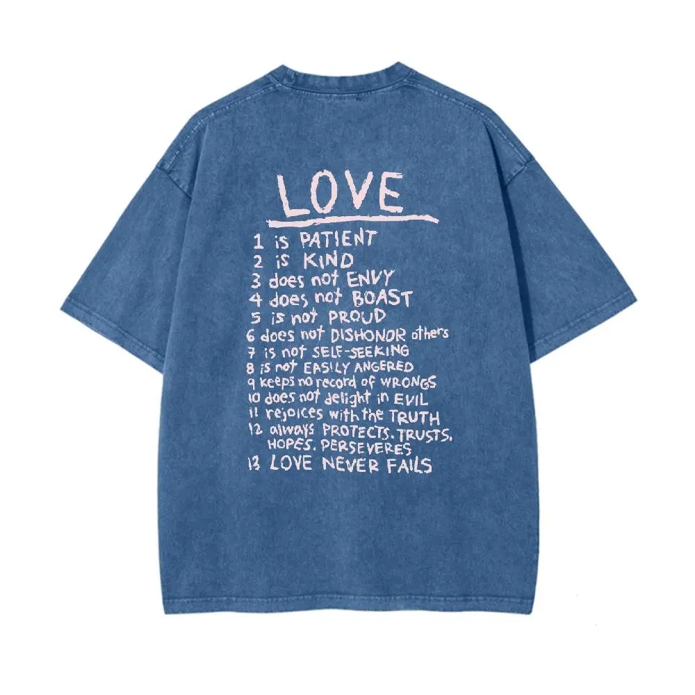 "Love Like Jesus" Heart Graphic Washed Tee