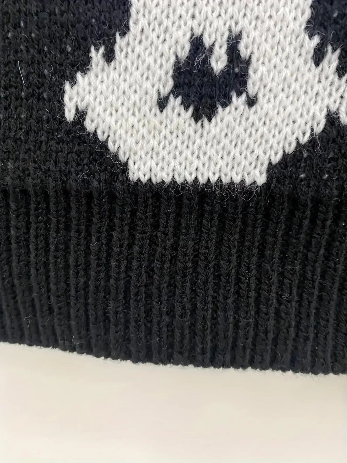 Skeleton Ribcage Jacquard Knit Pullover Sweater