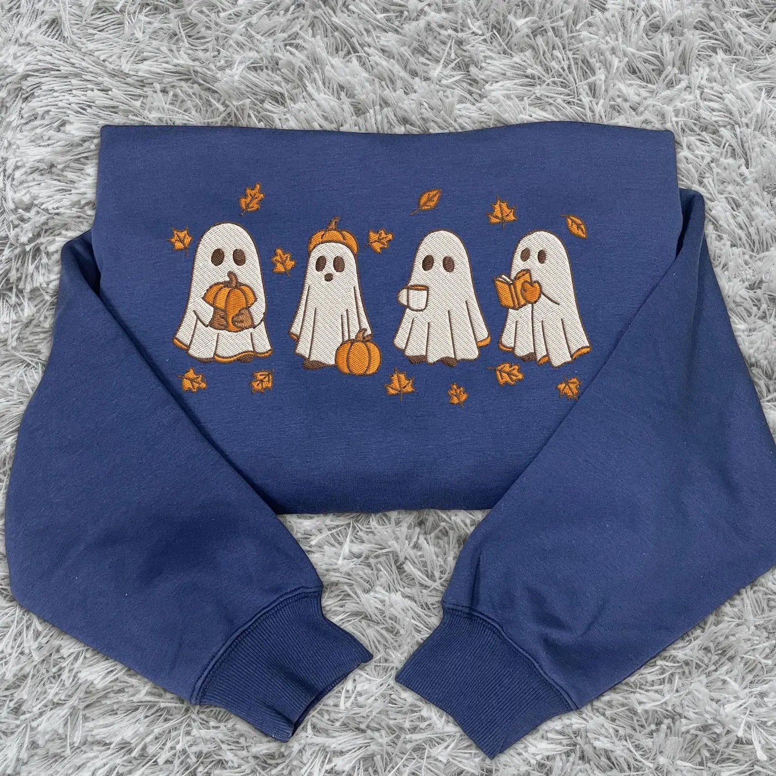 👻 Cute Fall Ghost Embroidered Halloween Tee/Crewneck/Hoodie