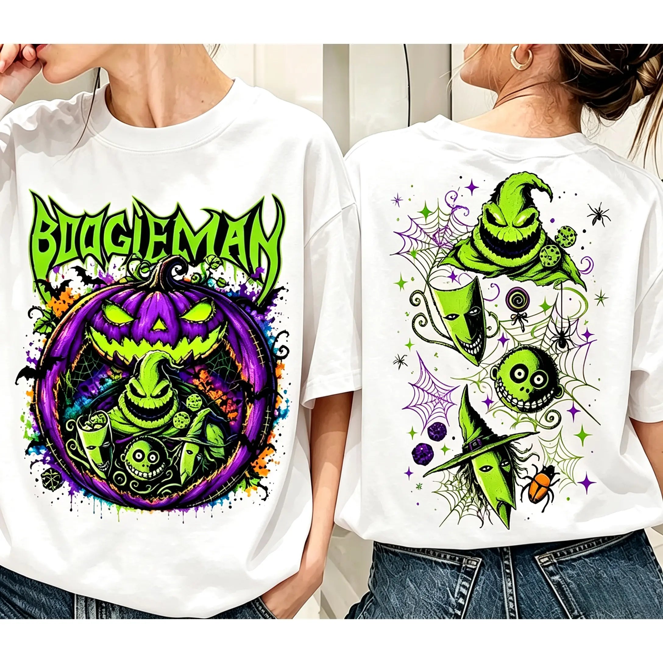 Boogieman Oogie Boogie Double‑Sided Halloween Graphic T‑Shirt Sweatshirt hoodie