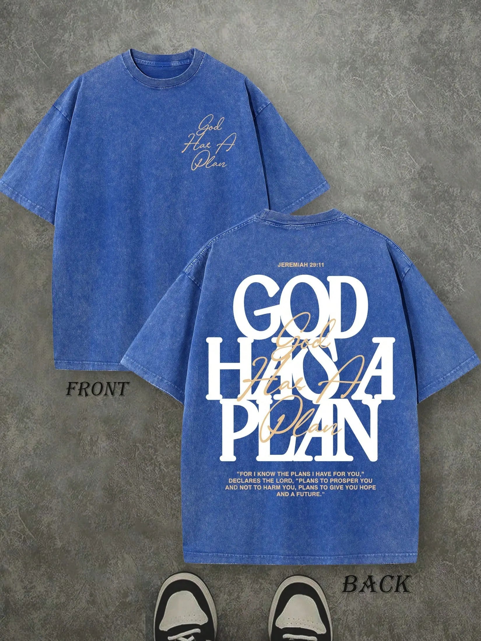 🕊️ God Has A Plan Double Sided Washed Christian Tee | Jeremiah 29:11 Faith T-Shirt ✝️