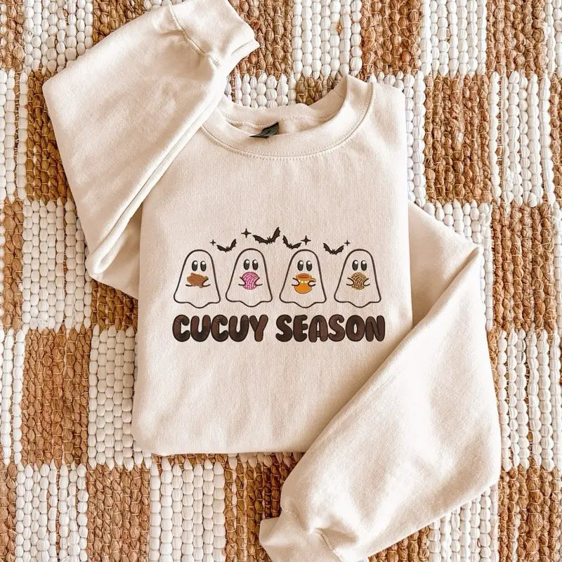 👻 Cucuy Season Ghost Embroidery Halloween Tee/Crewneck/Hoodie