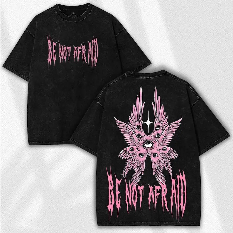 Gothic Angel Graphic Tee | Vintage Wash Oversized Fit