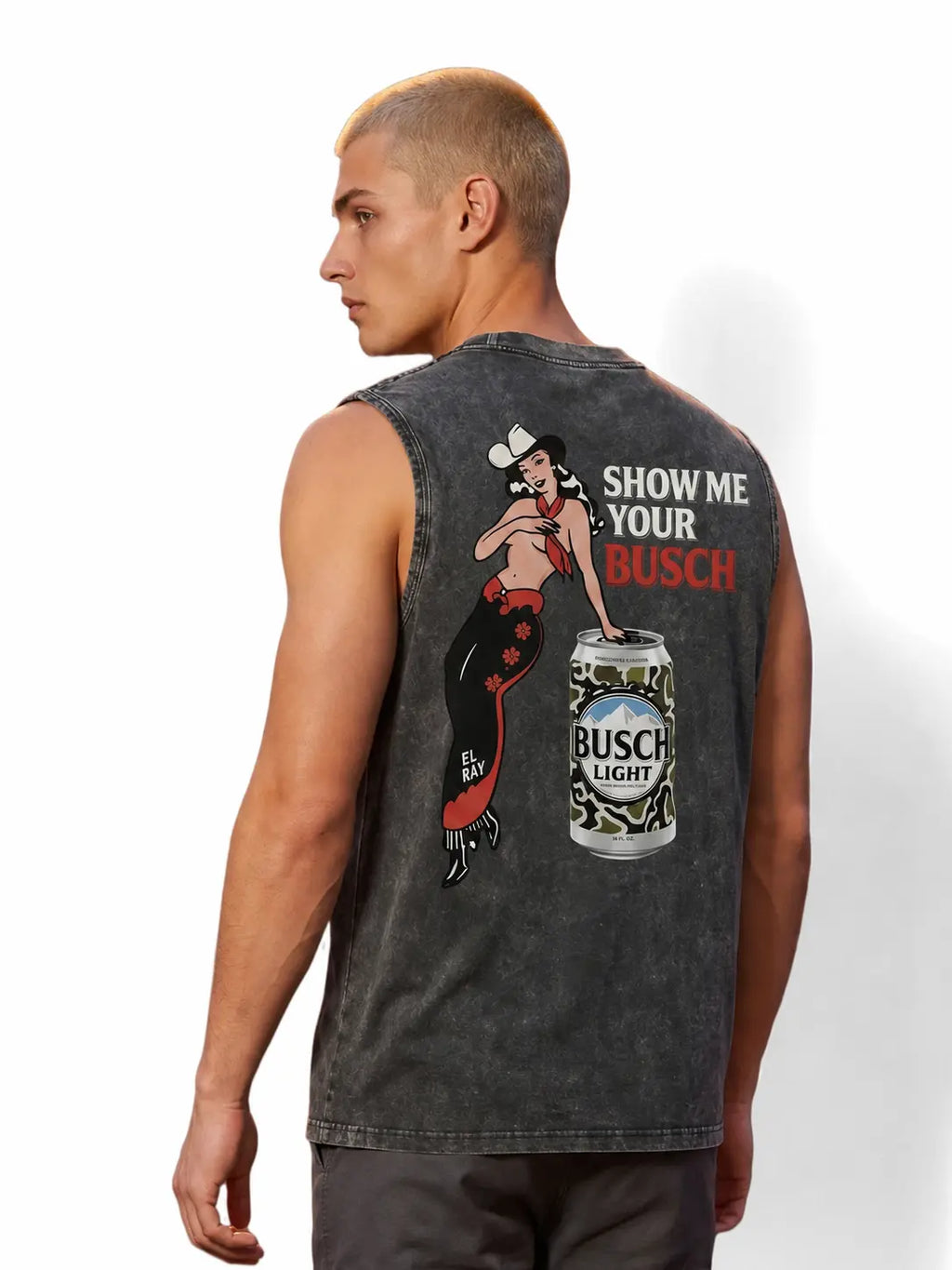 Vintage Acid Wash Western Cowgirl Double Sided Sleeveless Tank Top