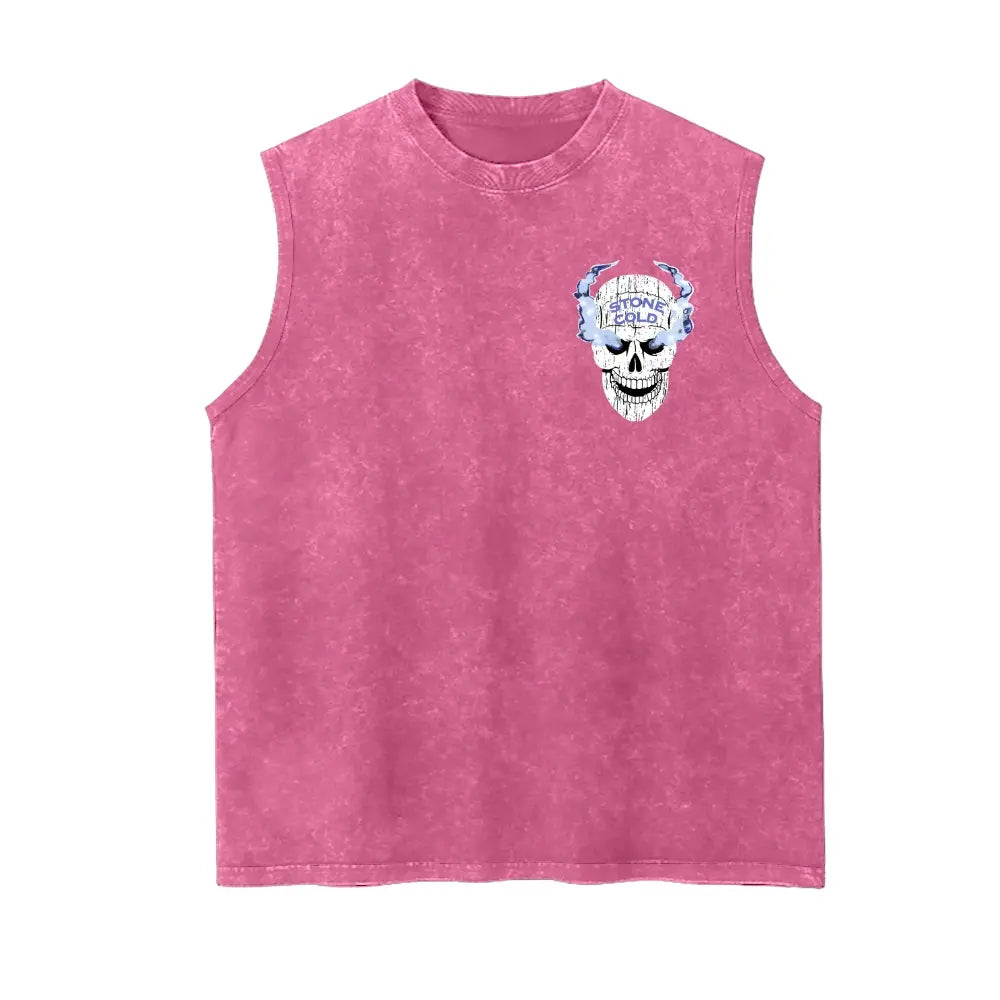 Stone Cold Skull Vintage Washed Men’s Sleeveless Tank Top
